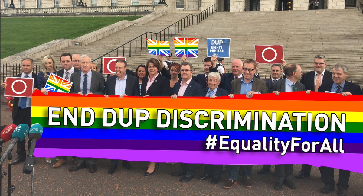 M_AndersonSF's tweet photo. Stunt politics might work for the DUP but think this photo is a more accurate reflection of where we our society is at in 2018. #EqualityForAll https://t.co/Zi9Iaxxddr