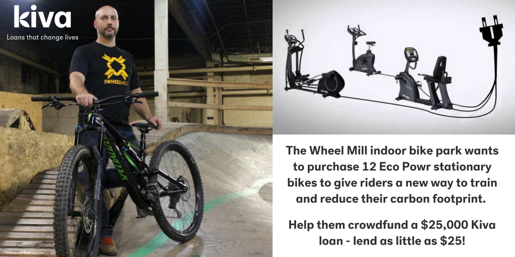 An awesome #pghbiz is trying to crowdfund $25,000 to purchase Eco Powr stationary bikes that will give riders another way to train while generating electricity! This goal won't be easy - can you help? Lend $25 today! kiva.org/lend/1570823

<a href="/Thewheelmill/">The Wheel Mill</a> <a href="/OBBlock/">OperationBetterBlock</a> #GreenEnergy