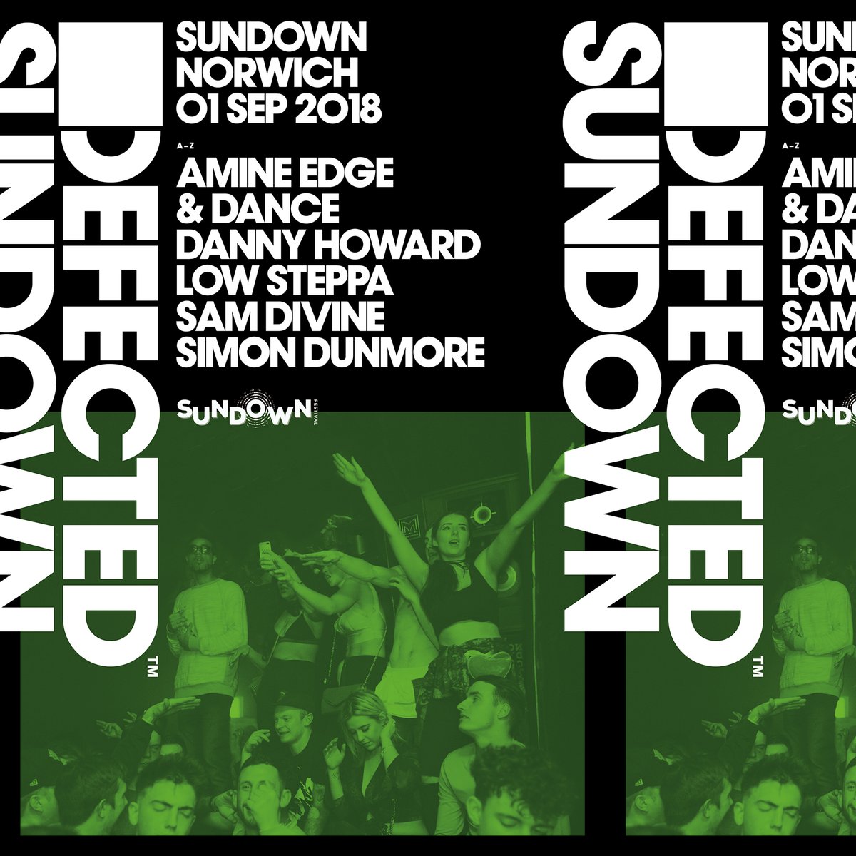 DefectedRecords's tweet photo. Just 4 more sleeps until we head to Norwich for @SundownUK! 💥

@AmineEdge_DANCE // @dannyhowarddj // @Lowsteppa // @samdivine // @SimonDunmore 🚀 https://t.co/EMrBC0RYLU