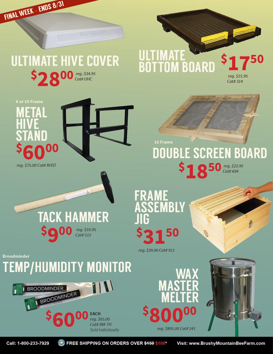 BMBeeFarm's tweet image. Have you heard? We have added several additional items to our End of Summer Sale. Come check out these deals while they're hot! The sale ends this week. brushymountainbeefarm.com