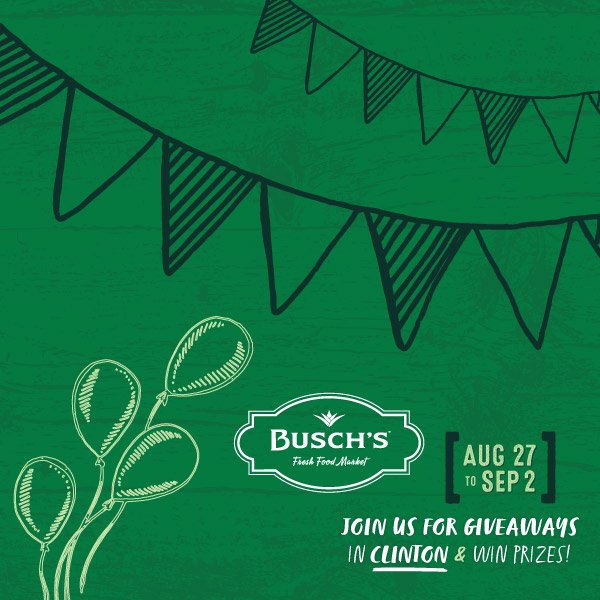 BuschsMarket's tweet photo. It's a CELEBRATION! 🍾 Come check out our Clinton remodel & walk away with great deals, prizes, giveaways & more. #StoreRemodel #Makeover #Giveaways #Celebration #Prizes https://t.co/9ZQYQbVIBg