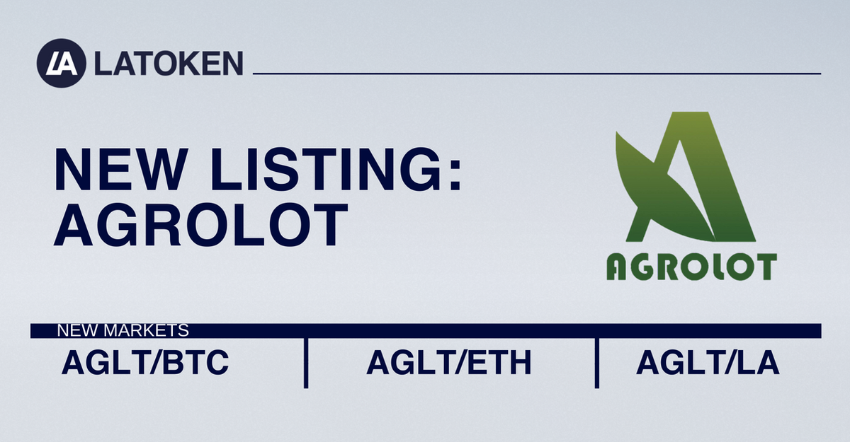 Latoken_cex's tweet photo. #LATOKEN lists @agrolot  (#AGLT)
Trade AGLT NOW: https://t.co/FxhrhAJQcc 
The #Agrolot Project  is a decentralized B2B platform for agricultural crops and food products trading. https://t.co/dnI5J2lXCl