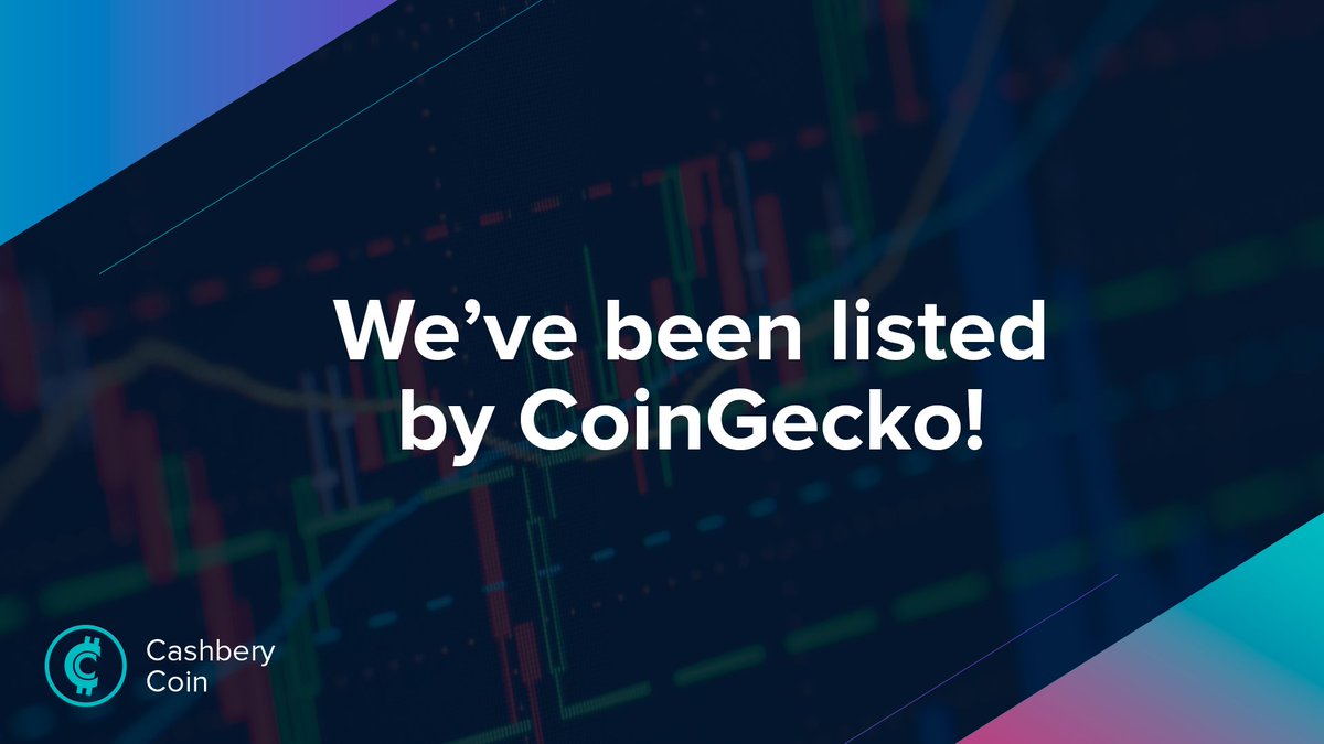 cashberycoin's tweet photo. We've been listed by one of the most popular crypto websites - CoinGecko! https://t.co/cUb4FQcgqb