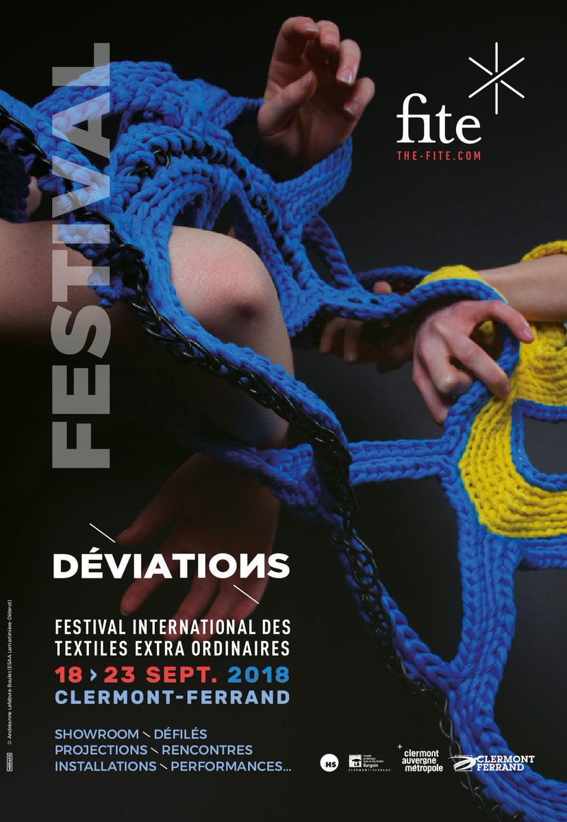 BiennaleTextile's tweet photo. ⭐️RECHERCHE BENEVOLES⭐️
Devenez bénévole pour l'édition 2018 du Fite, "DEVIATIONS", à Clermont-Ferrand. Pour cela, il suffit de renseigner ses coordonnées ici:
https://t.co/5gR4gtl717
#clermontferrand #fite #fitefestival #bénévole https://t.co/oek1nZS8Vz