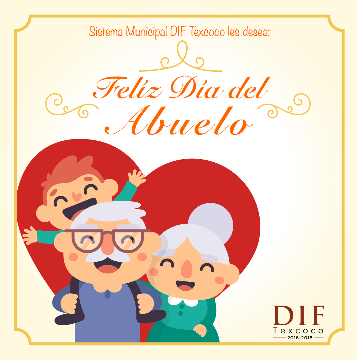 DIFTexcoco's tweet photo. Es día de celebrar a las personas que durante muchos años trabajaron por el bienestar de las nuevas generaciones, construyendo un país de gente de trabajo y anteponiendo sus valores ante cualquier acción. 
Nos honra felicitar a todos los abuelitos del municipio y del país. https://t.co/wCnapjNVgO