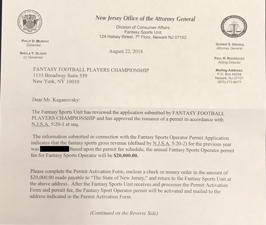 the ffpc on twitter no this is not a gaming license it is a fantasy sports operator license two different things not just in nj twitter