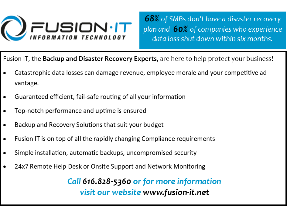 Fusion IT, the Backup and Disaster Recovery Experts! <a href="/FusionITLLC/">Fusion IT LLC</a>
