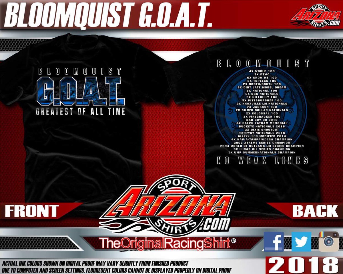 New <a href="/Bloomquist_0/">Scott Bloomquist</a> G.O.A.T. Shirt to be released at the World 100