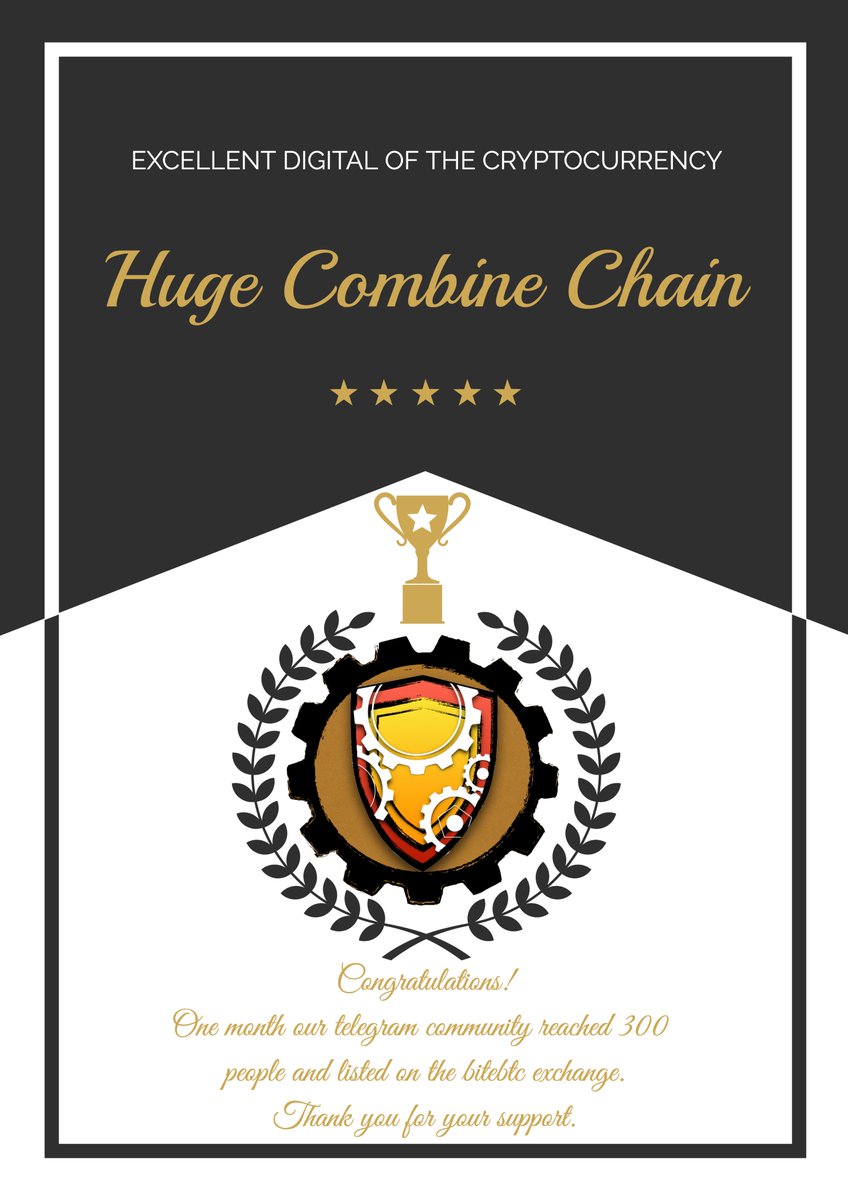 CombineHuge's tweet photo. Congratulations!
One month our telegram community reached 300 people and listed on the bitebtc exchange.
Thank you for your support.😍
#HugeCombine #300Members
#Pos #FastCoins #BiteBTC https://t.co/VSPuDjatyd