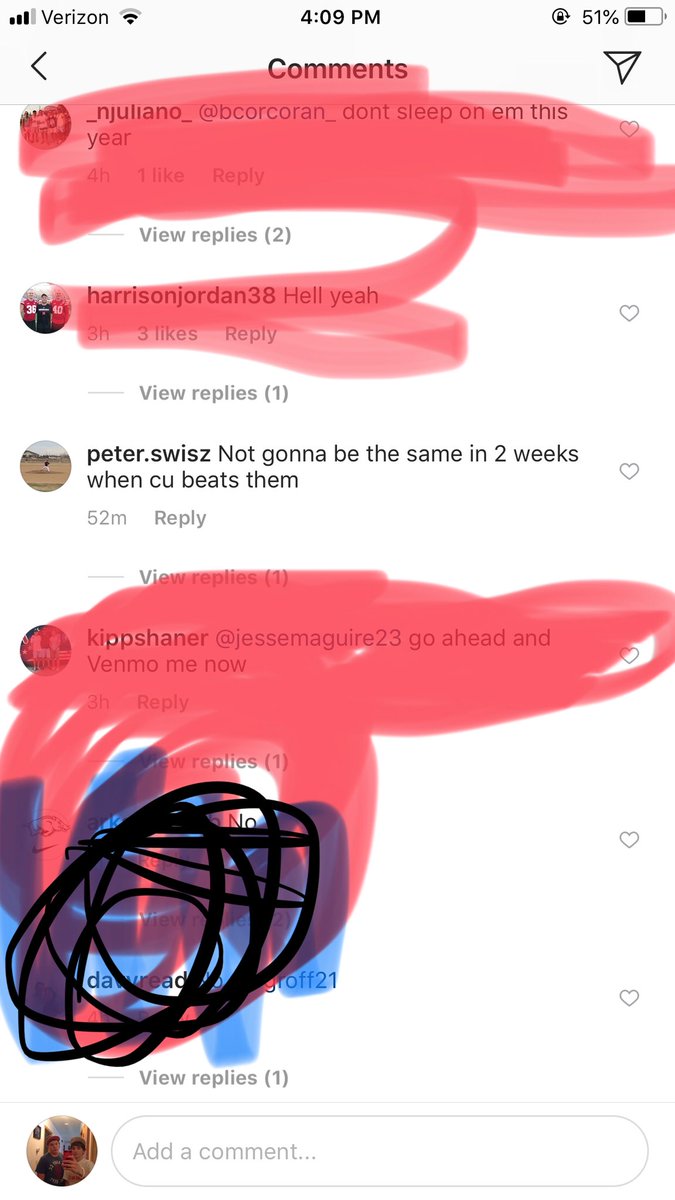 wyattriott44's tweet photo. SMH this kid thinks Colorado is going to come in Lincoln and beat the huskers?? Omg dude, Secure The Bag💴💴💴💴💴💴 https://t.co/HFiXLKe7BD