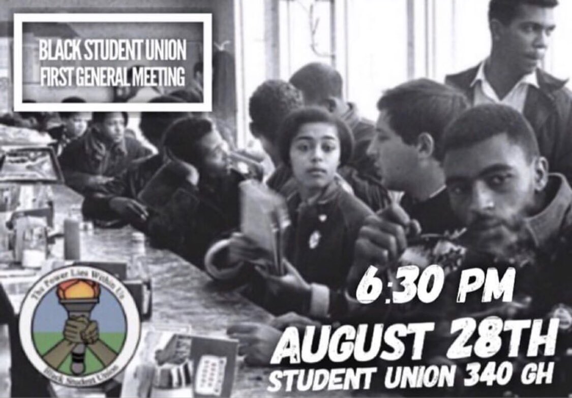 Kamarzi18OC33's tweet photo. #UNCC22 the Black Student Union is having their first general body meeting tonight @ 6:30 ‼️ come out and learn more about this amazing organization. ✊🏿 https://t.co/rxjNe0locZ