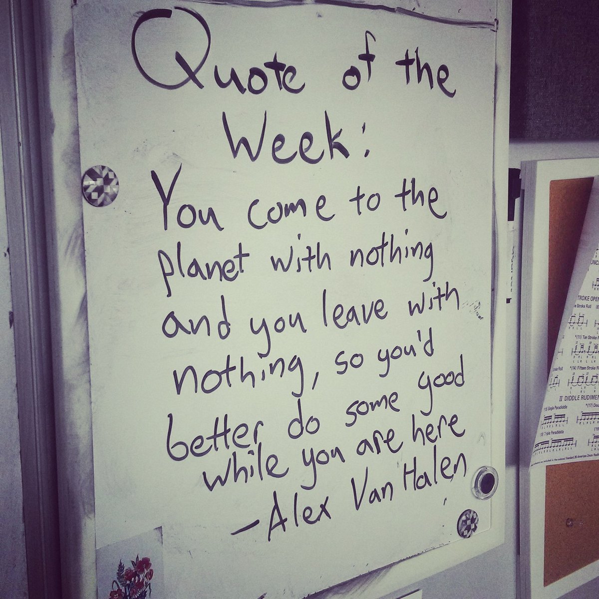 smithpercussion's tweet image. Kicking off our new season at @SoRFortWayne with our first Van Halen rehearsal last night. Felt fitting to start lessons with a quote from Alex this week. #music #quotes #musicquotes #vanhalen #alexvanhalen #quoteoftheweek #schoolofrock #musiclessons #drumlessons #FortWayne