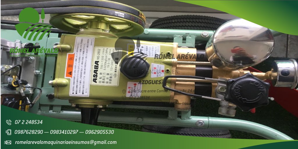 RomelInsumos's tweet photo. FUMIGADORA ESTACIONARIA ASABA NS-2802
La bomba de fumigación estacionaria más potente de ASABA 100% JAPONES, 100% ORIGINAL, GARANTIZADO; ofrece una potencia máxima de aplicación.
¡Gustosos de poder servirles! https://t.co/bZ6N8qyzi2