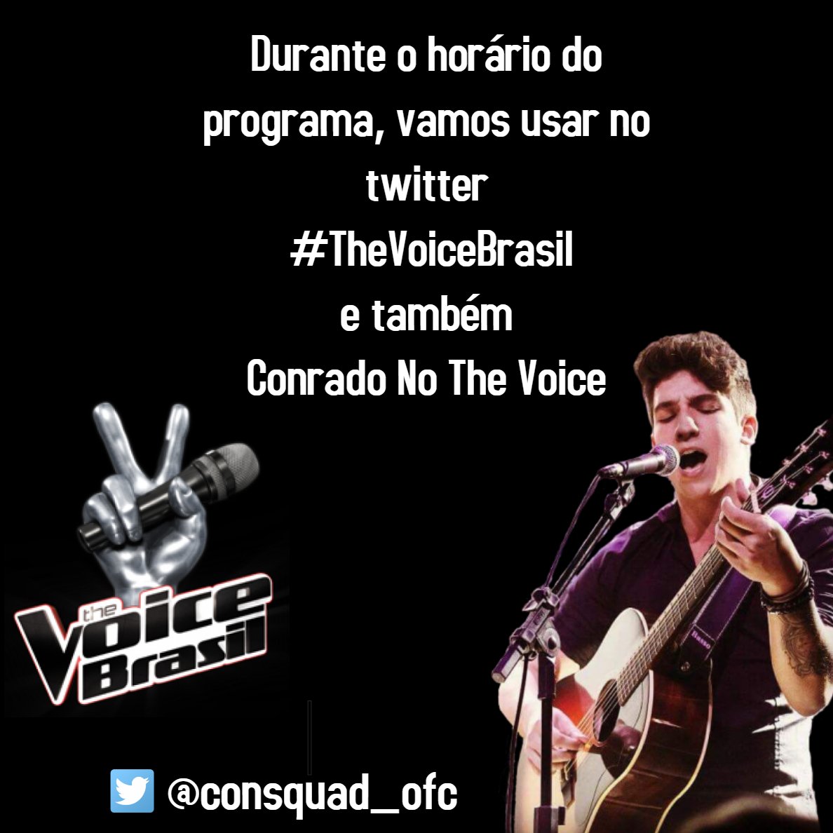 consquad_ofc's tweet photo. Boa noite ConSquad!! 
Vamos interagir com a galera do @TheVoiceBrasil durante o programa?? Usar #TheVoiceBrasil e também CONRADO NO THE VOICE
Contamos com vocês!! https://t.co/wW2WMPlXN0