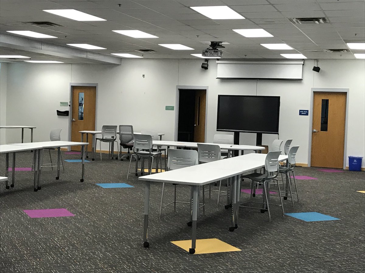 CManugo's tweet photo. Our Library Media Center is taking shape with the arrival of our new furniture @LarkspurMSPride! #TransformVBCPS https://t.co/tLISA8lbEm