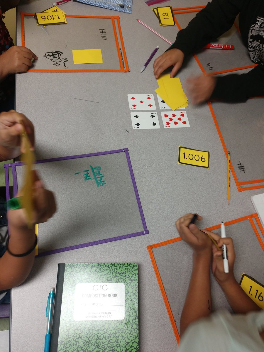 MISTYK0813's tweet photo. Fun day in math comparing decimals. #magintermediate #mathisfun https://t.co/SLJN3Uhhei