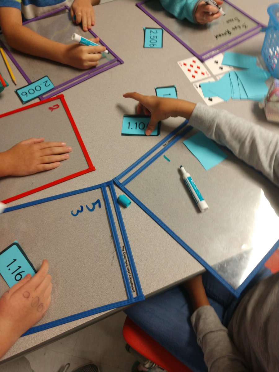 MISTYK0813's tweet photo. Fun day in math comparing decimals. #magintermediate #mathisfun https://t.co/SLJN3Uhhei