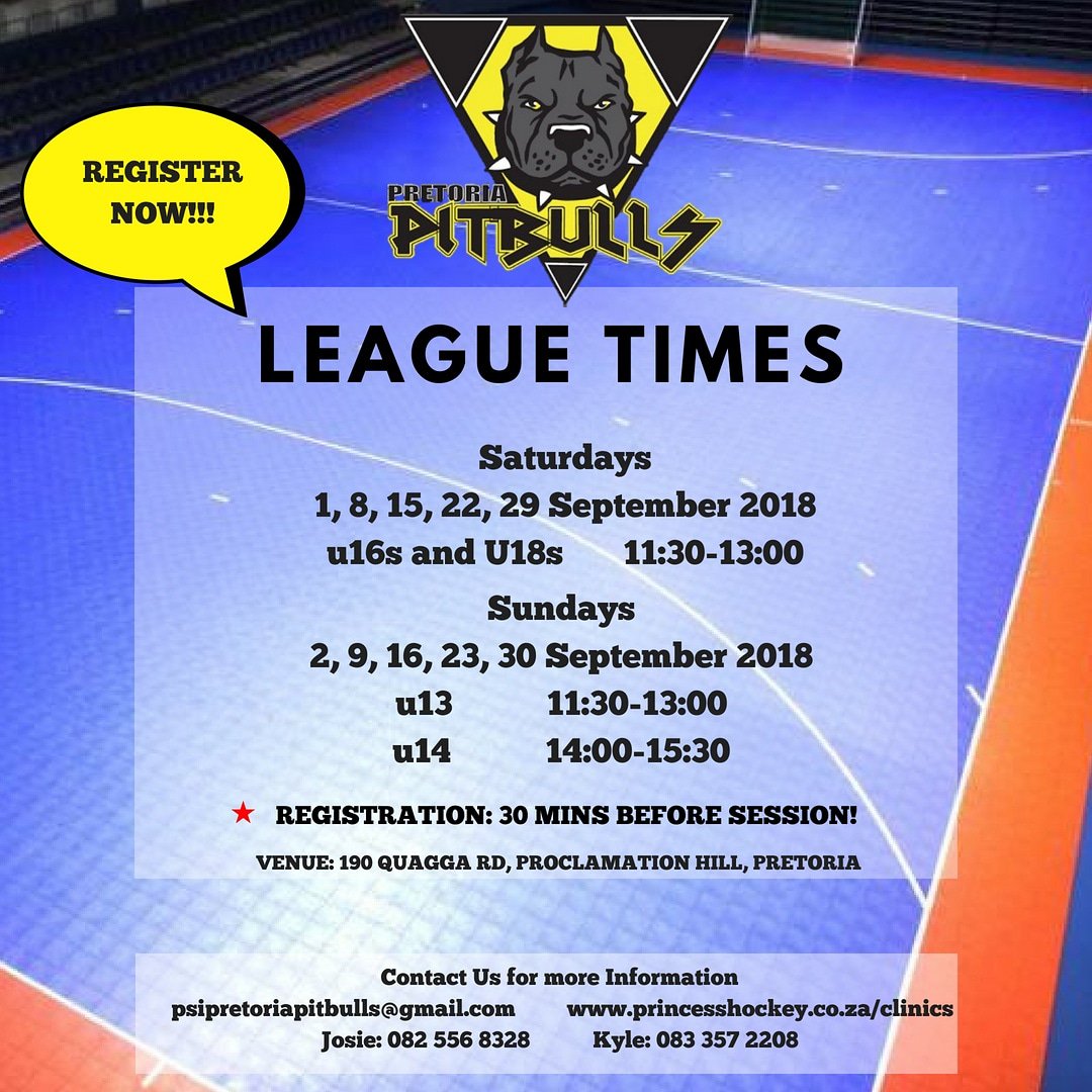 LEAGUE 2018 ! Join us at the Pretoria Pitbulls Indoor Hockey League !

REGISTER NOW ➡️ docs.google.com/forms/d/e/1FAI…