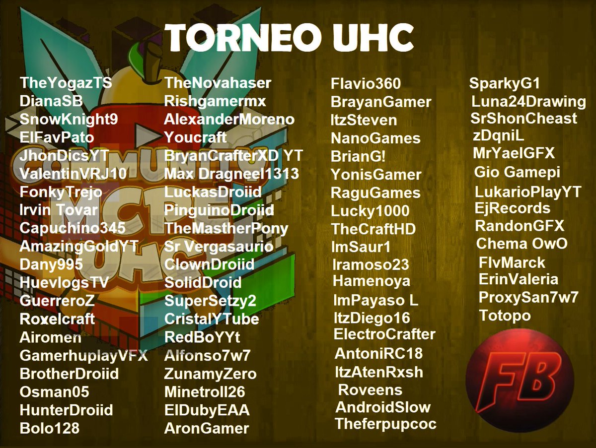 TheYogazTS's tweet image. Este evento llega de la mano de @FireBuildersBT &amp;amp; @FireServerBT 

Yo creo que la lista se ve bien XD
Aún quedan un poco de espacio

Somos 74 jugadores actualmente, espero todos se desocupen el 8 de Septiembre en la tarde y disfrutemos el torneo UHC:3

Muchas gracias a todos!