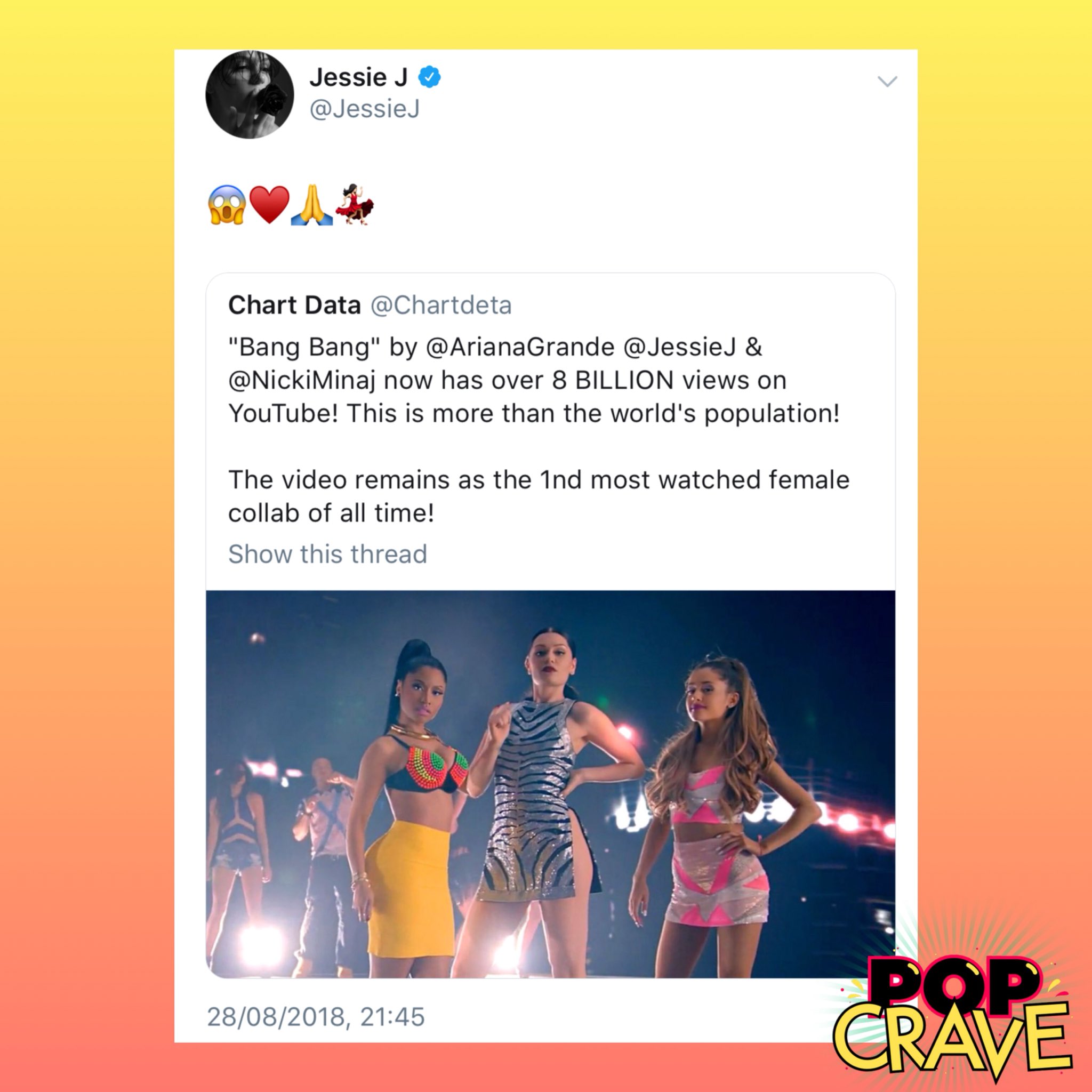 Pop Crave Jessiej Falls For Troll Account Claiming That Bang Bang Reached 8 Billion Views On Youtube Pop Crave Jessiej Falls For Troll Account Claiming That Bang Bang Reached 8 Billion Views On Youtube