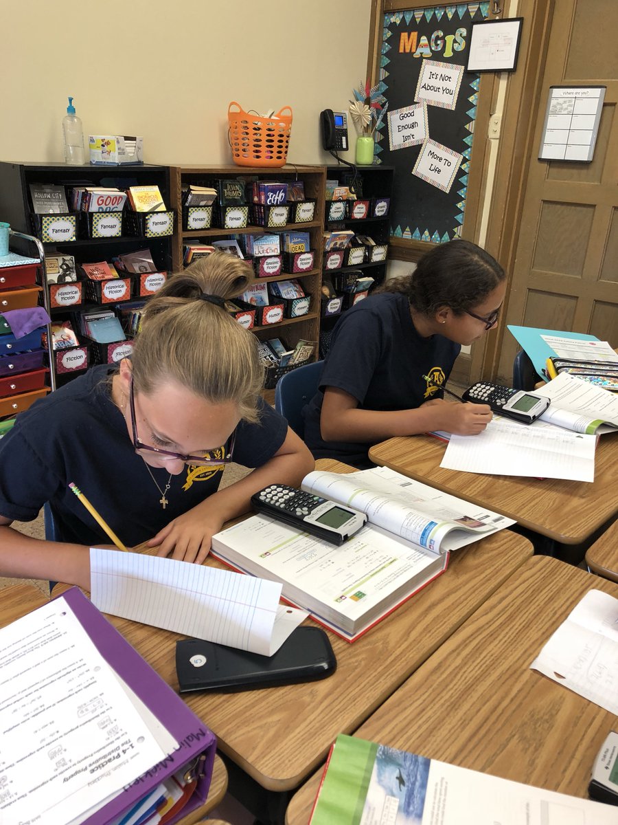 KnightsofFaith1's tweet photo. 8th graders working hard in Algebra putting those new graphing calculators to good us! Thank to our wonderful parents in HSO for fundraising over $20,000 last year to help us purchase new technology for our students. https://t.co/D3pkJ9e9CV