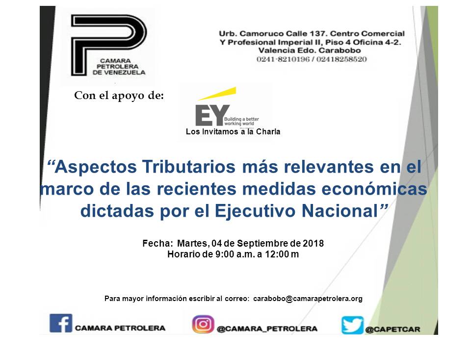 capetcar's tweet photo. Para mayor información comunicarse a través del correo carabobo@camarapetrolera.org   @EY_Venezuela  @Yordalmir https://t.co/wCR5WrAFWL