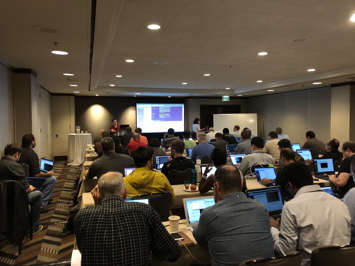 sjfischr's tweet photo. @Ventera is working with @nulhom and others to train and use dlib-based object detectors! Enthusiastic classroom! #PyImageConf https://t.co/RVB0lCAixK