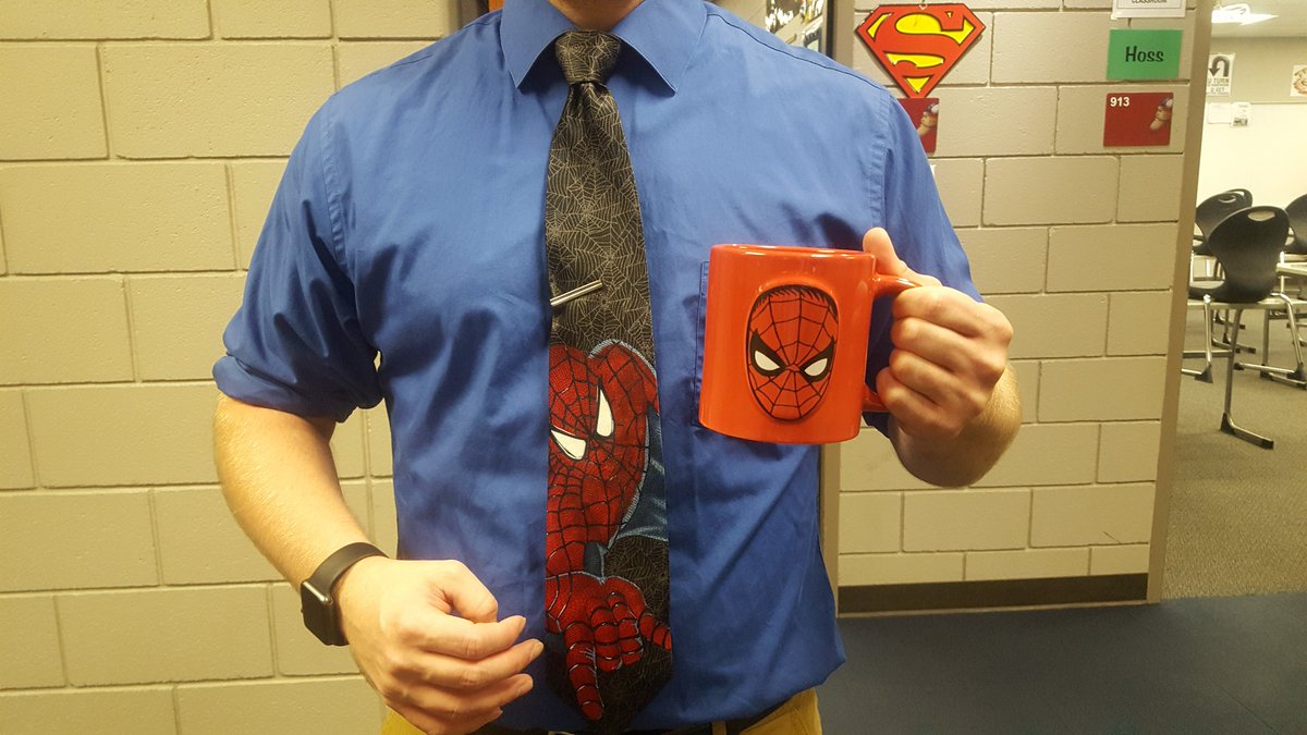 TuckTie's tweet photo. #SpiderMan and on the mug! https://t.co/A49cbN6eAc