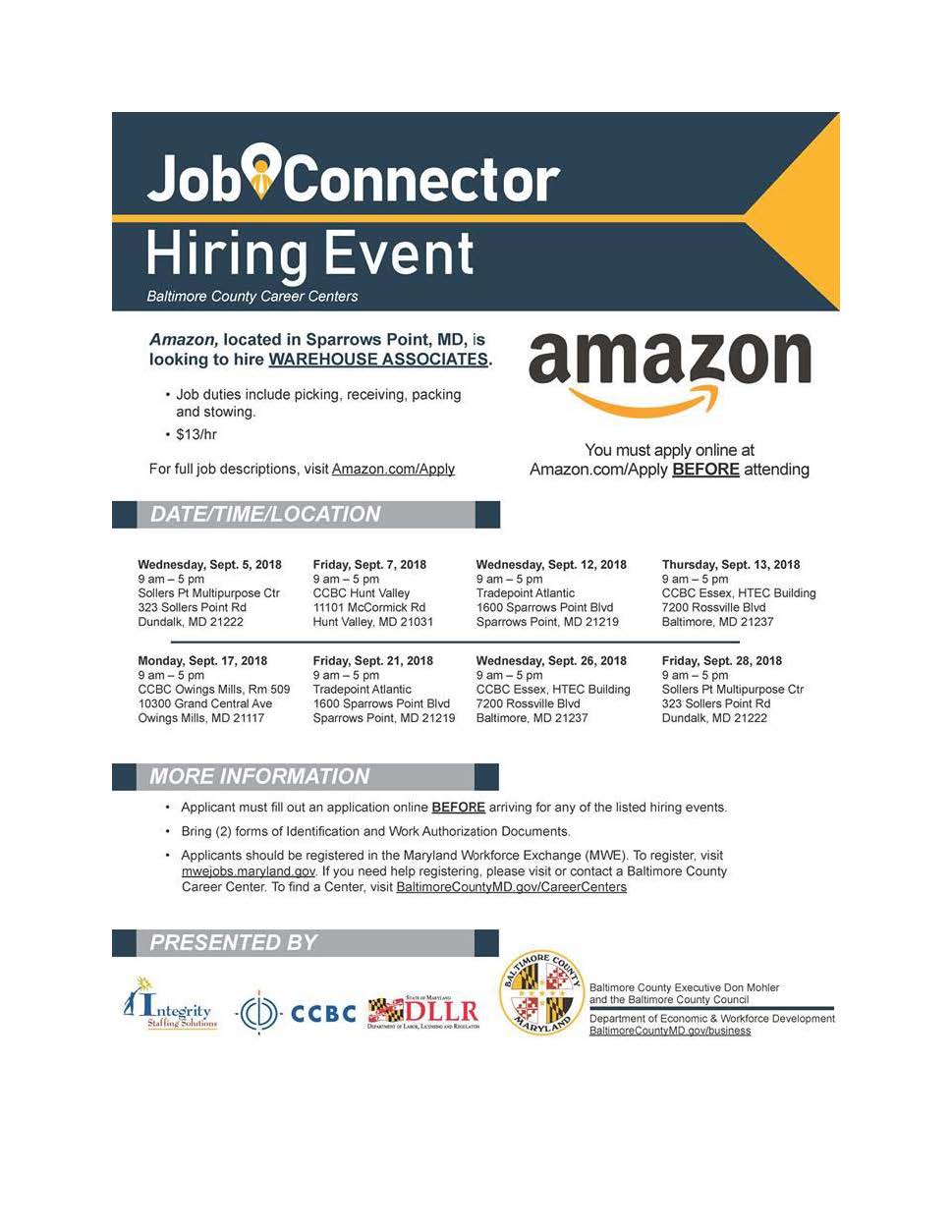 Berc Amazon Is Hiring Warehouse Positions Apply Online At T Co Ca6u4cfah2 Before Attending Hiring Event 13 Hr See Job Description At T Co Ca6u4cfah2 Amazon Amazon Jobs T Co Wi3ifrihgt