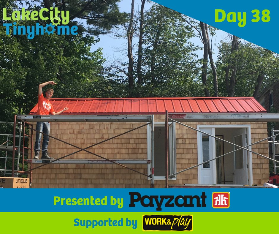 LakeCityWorks's tweet photo. As of today, we have been building for 38 days! Only a couple days left to go. We wanted to say a huge THANK YOU to Scotia Metal @ScotiaMetalProd for donating the supplies for our roof! You guys are the best. https://t.co/4e1MJTrzkj