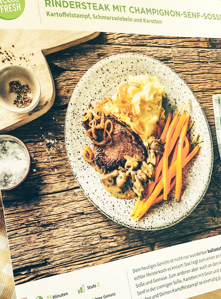 Heute die 1ste #hellofresh Box erhalten. Gericht 1: Rindersteak mit Champignon-Senf-Soße #yummy #kochen #frisch #einfach <a href="/HelloFreshDE/">HelloFresh DE</a>