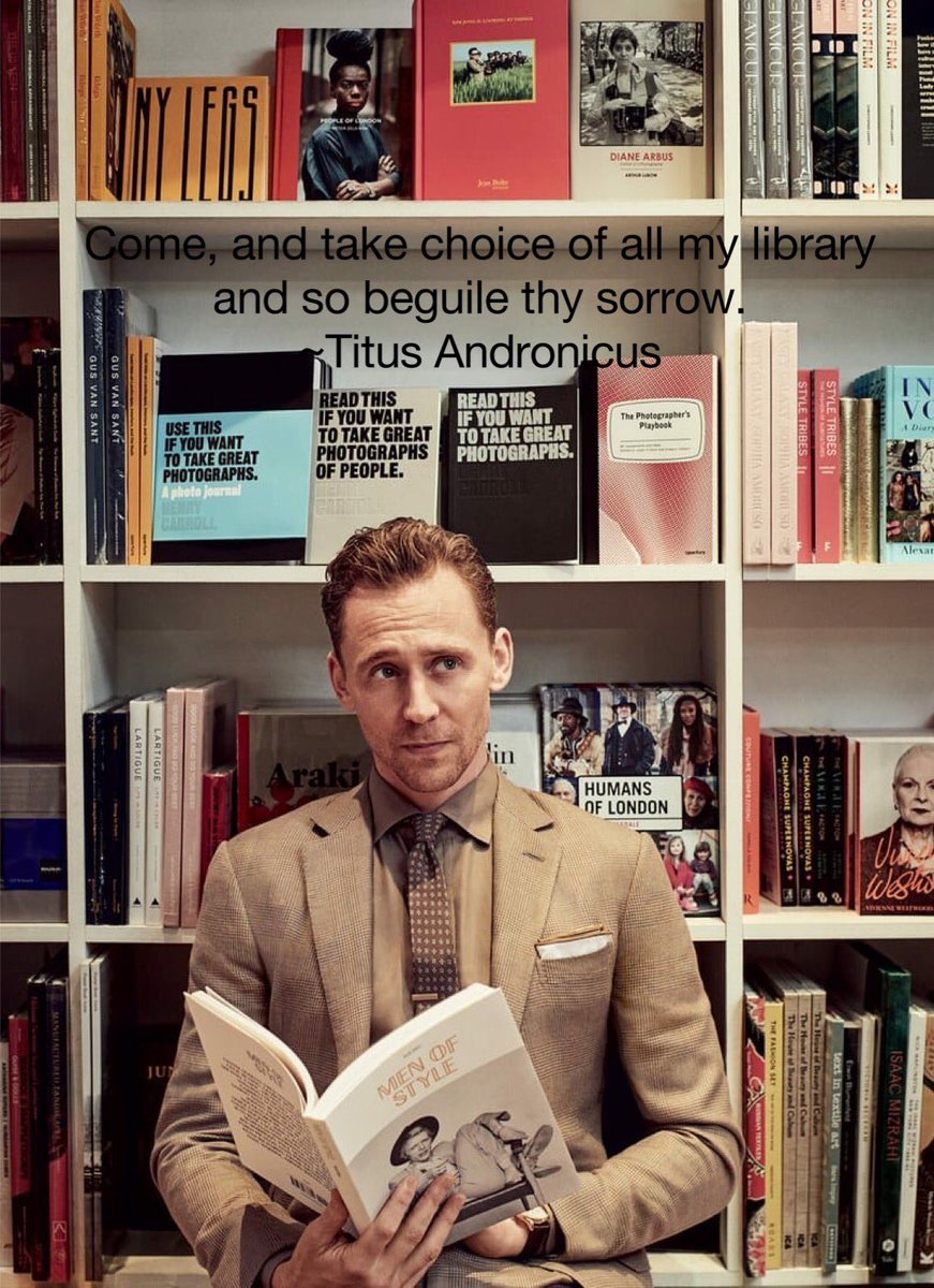 HiddlesShakes's tweet photo. #Shakespearelineoftheday #TitusAndronicus #Tomhiddleston #act4scene1 #tragedy #library #books #sorrow https://t.co/fsFQ3SAb5H