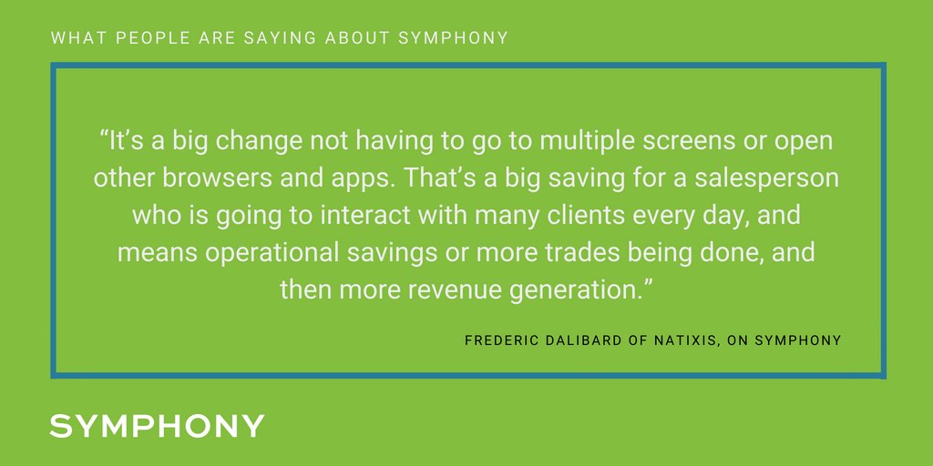 Frederic Dalibard, Head of Digital at <a href="/natixis/">NatixisCommitments</a>, on the time savings generated by <a href="/Symphony/">Symphony</a>.
Full Article: bit.ly/2vHzamg
