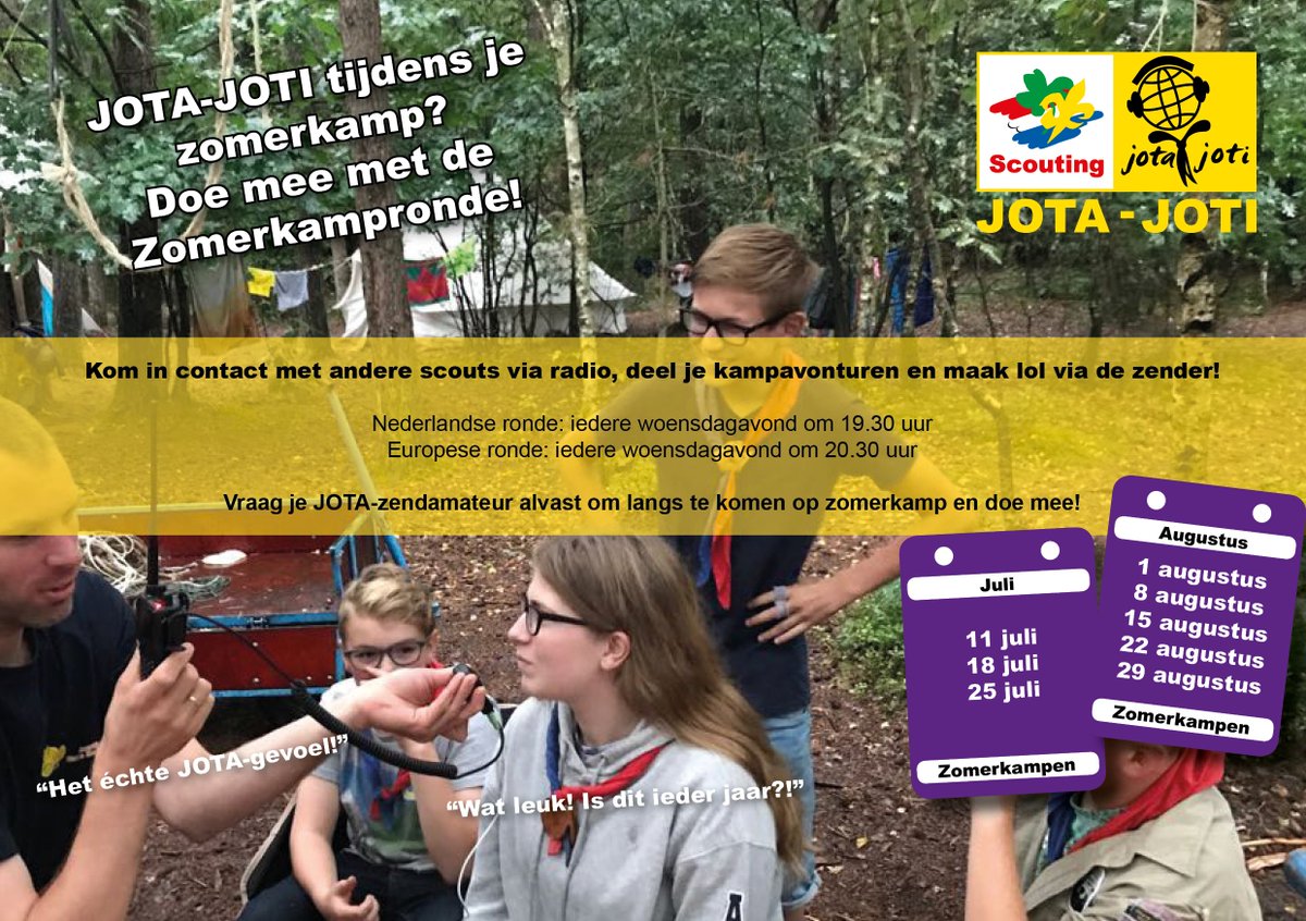 Morgen is alweer de laatste Zomerkampronde van dit jaar... Doe jij de laatste keer ook mee?
jota-joti.scouting.nl/zomerkampronde