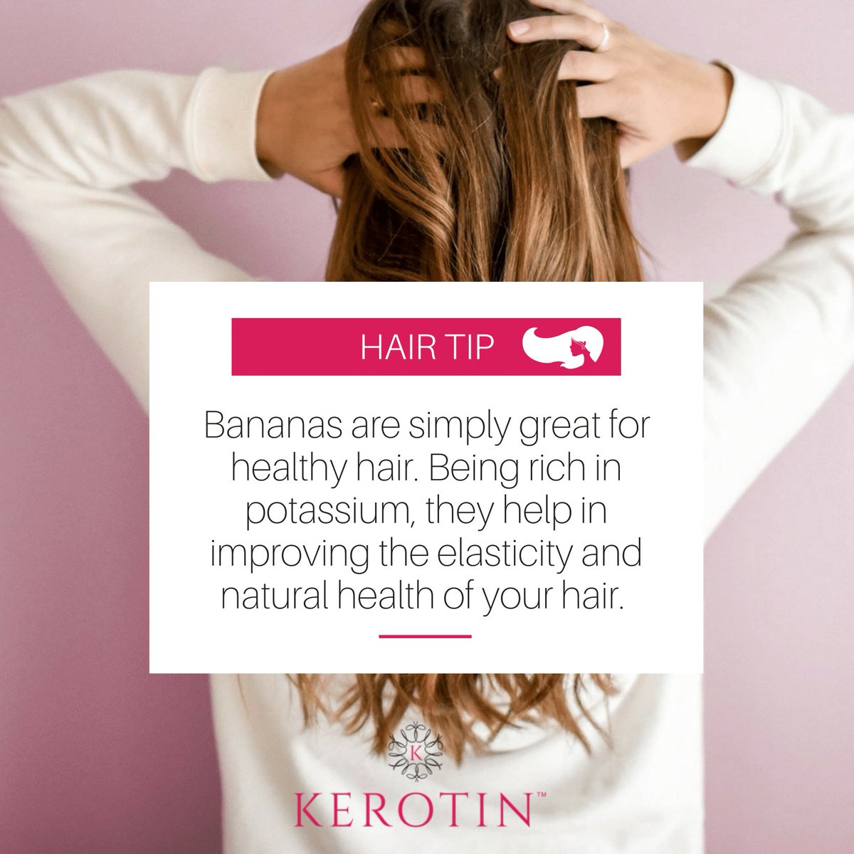 KerotinHairCare's tweet photo. Hair tip: Bananas are simply great for healthy hair! 😍
.
.
.
.
#kerotin #kerotinhaircare #hairgrowth #longhairdontcare #hairgoals #haircare #haircaretips #hairtips #hairquotes #beautifulhair #hairideas https://t.co/UdzLariO0X
