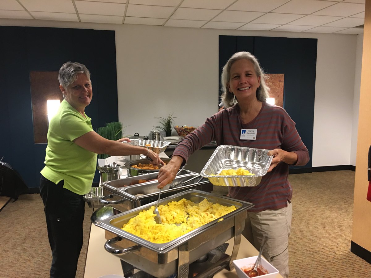 Sharing a bountiful breakfast with <a href="/AJustHarvest/">A Just Harvest</a> makes for a perfect morning meeting. Thanks to Elaine Clemens and Marcia Kazurinsky for packing up the food and bringing it down to the community kithen! #serviceaboveself #communityservice #tableofplenty