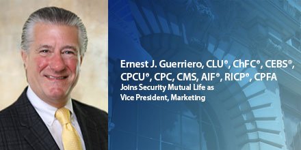 SecurityMutual's tweet photo. Ernest J. Guerriero, has joined #SecurityMutual Life as Vice President, Marketing. Ernie will develop, coordinate and direct marketing operations for our individual #lifeinsurance and #annuity products for both qualified and non-qualified markets https://t.co/SpyT2aWReU https://t.co/qruzHU44h6
