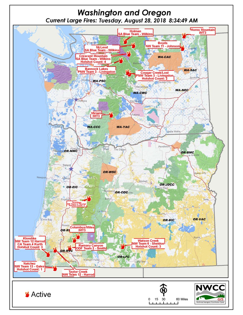 Northwest Interagency Coordination Center Latest Map Of Or Wa Large Fires For An Interactive Map Visit T Co 3ywvynpyce For Current Updates Visit Our Blog T Co U4fh7aovsu There Are Over 8000 Firefighters Working On