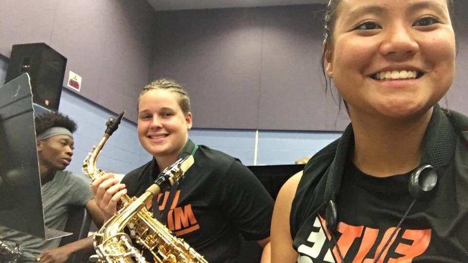 Patuxent Band graduate Lila Biggar is continuing to play saxophone at Brewton-Parker College while going to school and playing soccer! Always keep music a part of your life! #paxnation #collegeband #gobarons