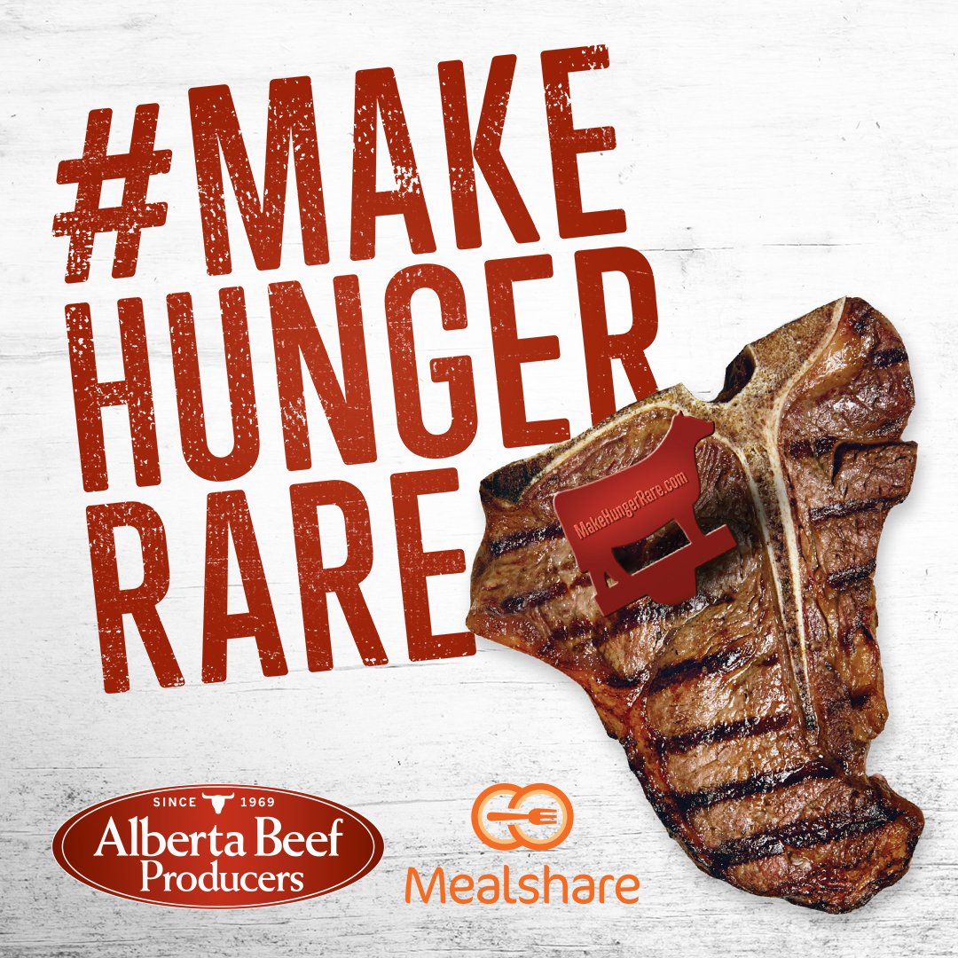 albertabeef's tweet photo. Can’t make it to a Mealshare restaurant, but still want to help? Use #MakeHungerRare to help us spread the word about hunger in Alberta. @MealshareTeam #AllfortheBeef https://t.co/x87HuVehE6