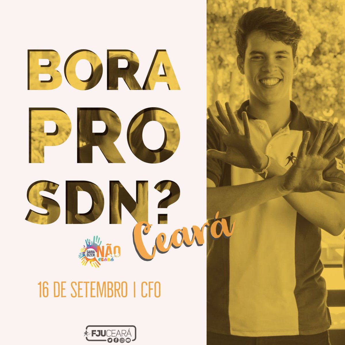 FJUCeara's tweet photo. Você não pode perder o MAIOR EVENTO do ano!😱 Presença Confirmada dos bispos @MarcelloBrayner @Bpscorrea @bpguaracysantos 🙌🏻😎 #FJU #SDN2018 #SaibaDizerNão #CFO https://t.co/vskgVYQgaU