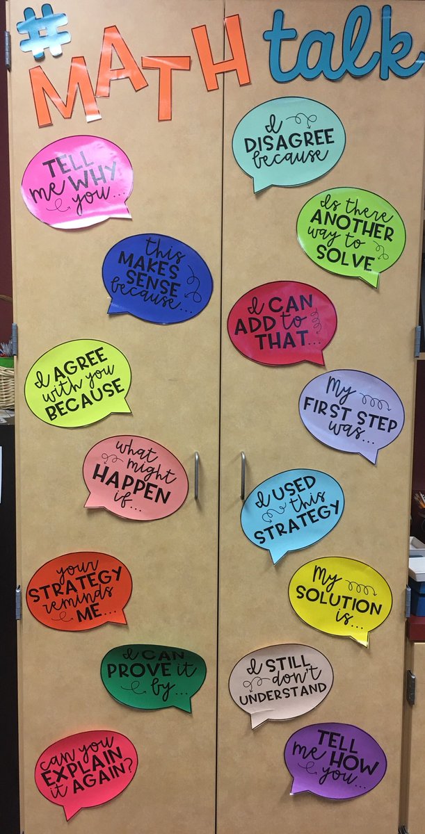JennyVo15's tweet photo. Sentence stems for math talk,  y’all! @msnicholsontx rocks! 😍 @KatyOOL #ellchat #ELs #rjwekidsfirst https://t.co/tqTXWStHa1