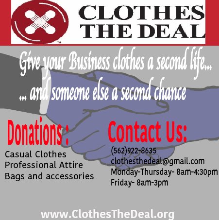 ClothesTheDeal's tweet photo. Clothes The Deal is accepting any kind of donation to help the org and anyone in need of professional clothing. https://t.co/tJiBQHG5LJ