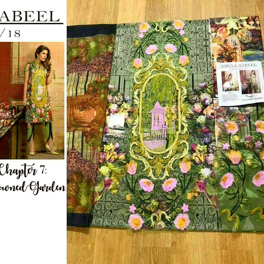 FashionEdge2's tweet image. #asifanabeel #Lawn #hitdesign 
#Front #Embriodery 
#with #Silk #Dopta
#Price 1900