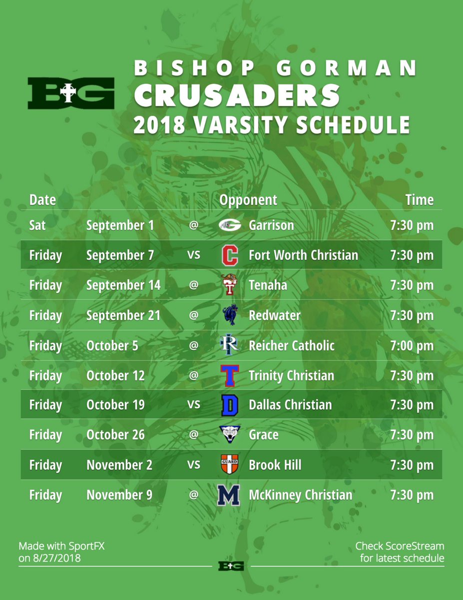 @gormanCRU1958 the Bishop Gorman football schedule is IN! (DM me if you see a mistake) Here is a 🏈 schedule I made with SportFX! Learn more here : ➡️ scorestream.com/sportfx?rId=tws