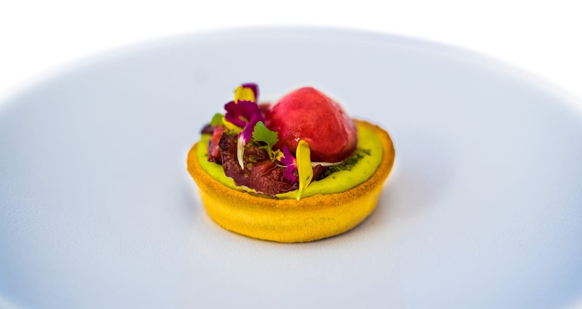 Check out this taste sensation Victoria plum, pistachio tart