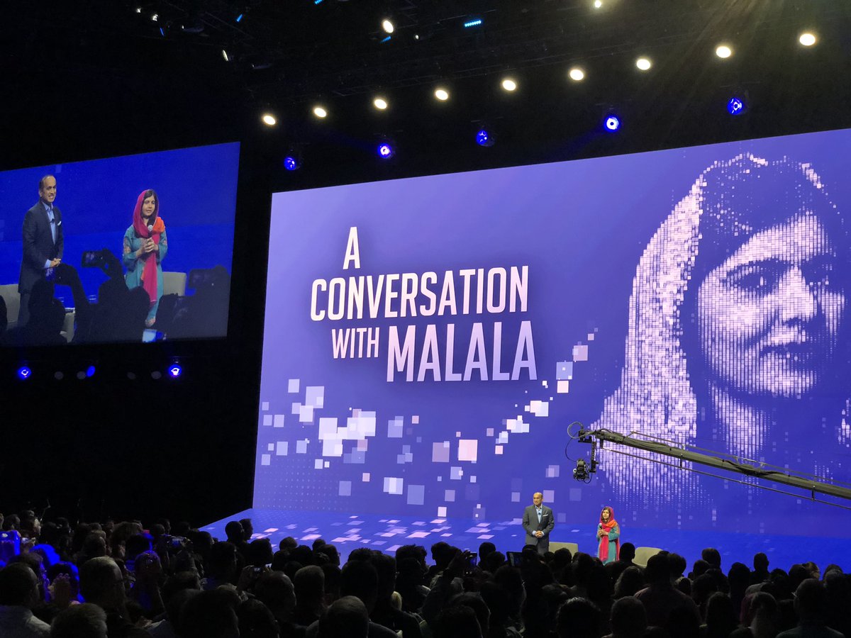 JoeyN's tweet photo. Great talk by Malala! #VMword2018 #vmworld https://t.co/3xwQpeS3jx