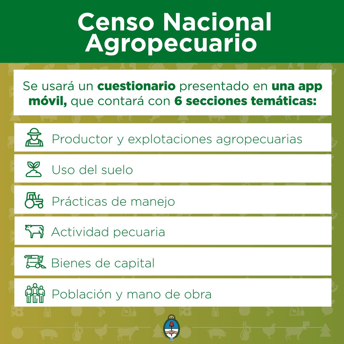 agriculturaar's tweet photo. Se viene en septiembre el Censo Nacional Agropecuario 2018. Más información permite el desarrollo de mejores políticas públicas. #CNA2018 https://t.co/tmyh5DvpsJ