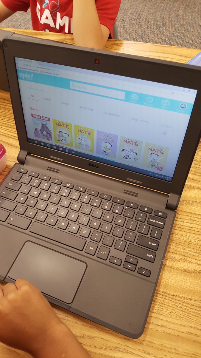 3rd graders in 
<a href="/GarrisonURbrain/">Kara Garrison</a>'s class learn all about their Chromebooks and @EpicKidsBooks <a href="/ENSARocks/">ENSA</a>