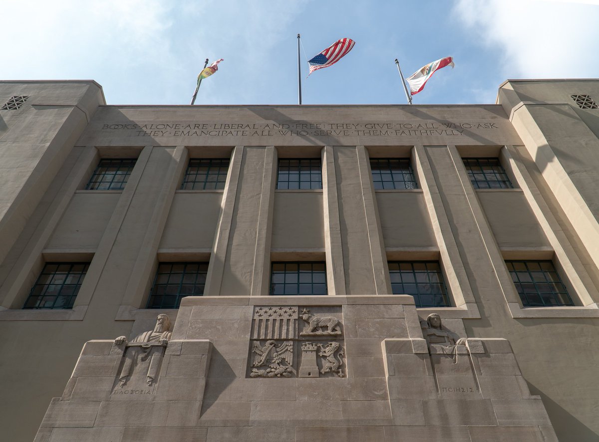 Central Library flags at half staff